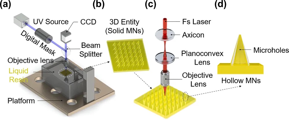 具有高三维能力和高结构精度的定制微针的制造