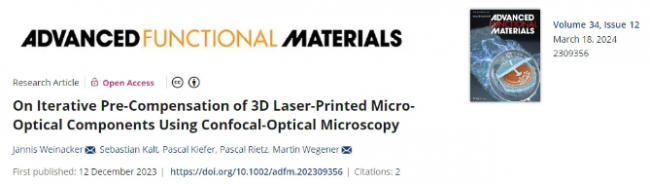 共聚焦显微镜引导的3D激光打印微光学元件迭代预补偿