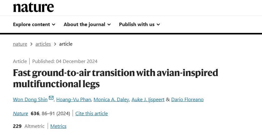 Nature 正刊！新型仿生机器人RAVEN，3D打印赋能类鸟飞行器研究
