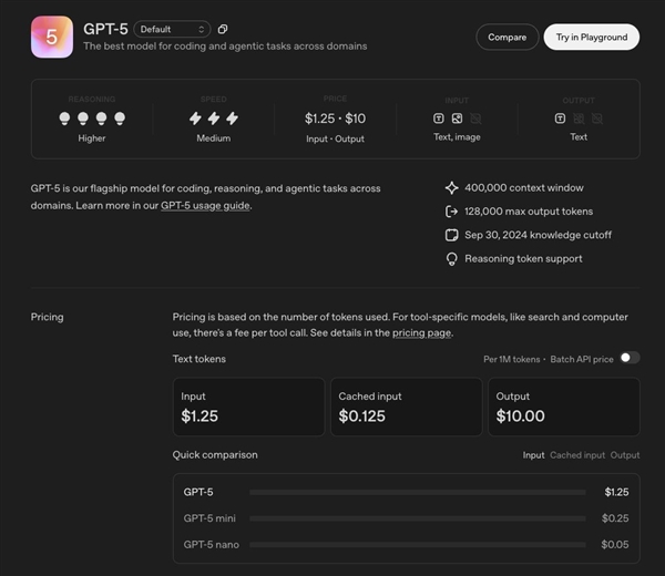 OpenAI正式发布GPT-5模型:面向所有用户开放 更像人类专家