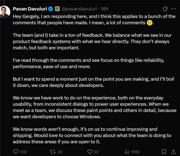 微软回应Win11系统AI化争议：注意到大家的不满 将改善质量