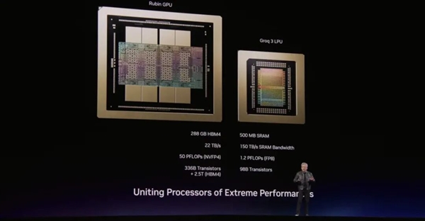 NVIDIA创造全新Groq 3 LPU：500MB SRAM高速缓存 7倍带宽碾压HBM4