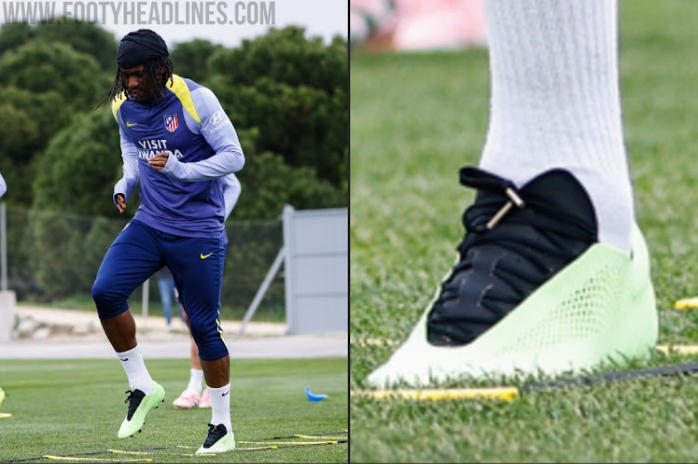 马德里竞技前锋阿德莫拉·卢克曼被拍到在训练中穿着阿迪3D打印足球鞋