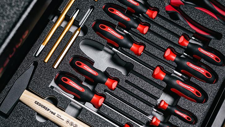 由Gedore设计的泡沫工具插板系统,旨在实现工具的井然有序、安全存放和快速取用 由Gedore设计的泡沫工具插板系统,旨在实现工具的井然有序、安全存放和快速取用