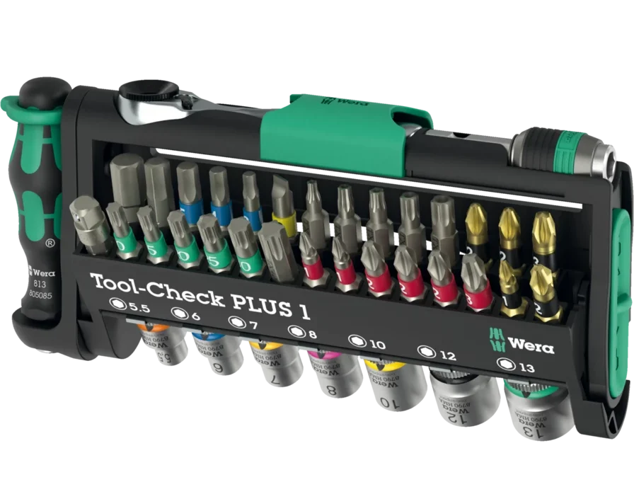 Wera Tool-Check紧凑型棘轮扳手和螺丝刀套装,专为便携式维修和维护工作设计 Wera Tool-Check紧凑型棘轮扳手和螺丝刀套装,专为便携式维修和维护工作设计