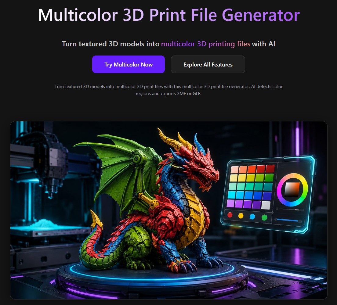 Neural4D推出采用AI驱动的颜色检测技术的多色3D打印方案